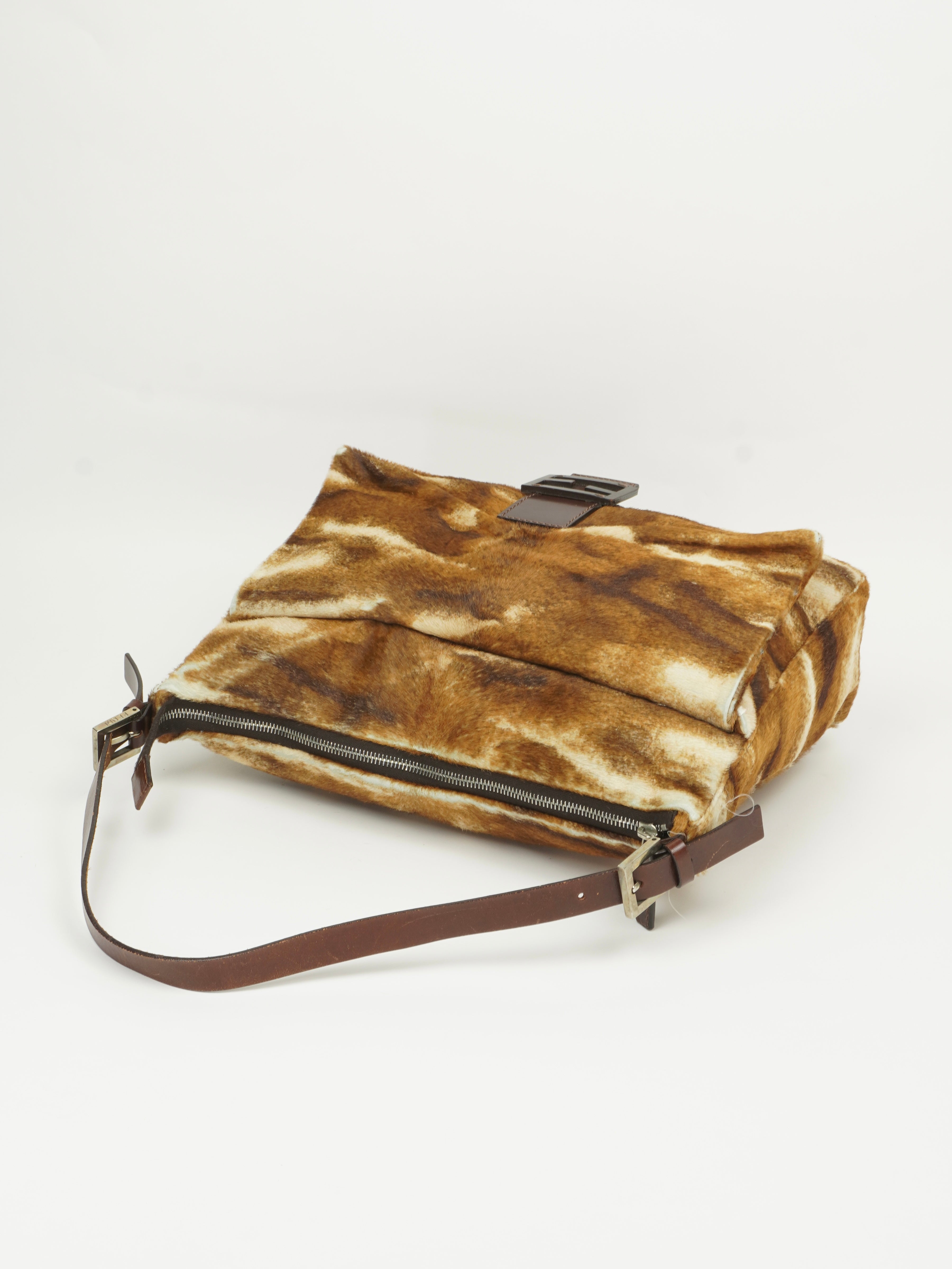 FENDI CALF HAIR MAMA BAGUETTE BAG