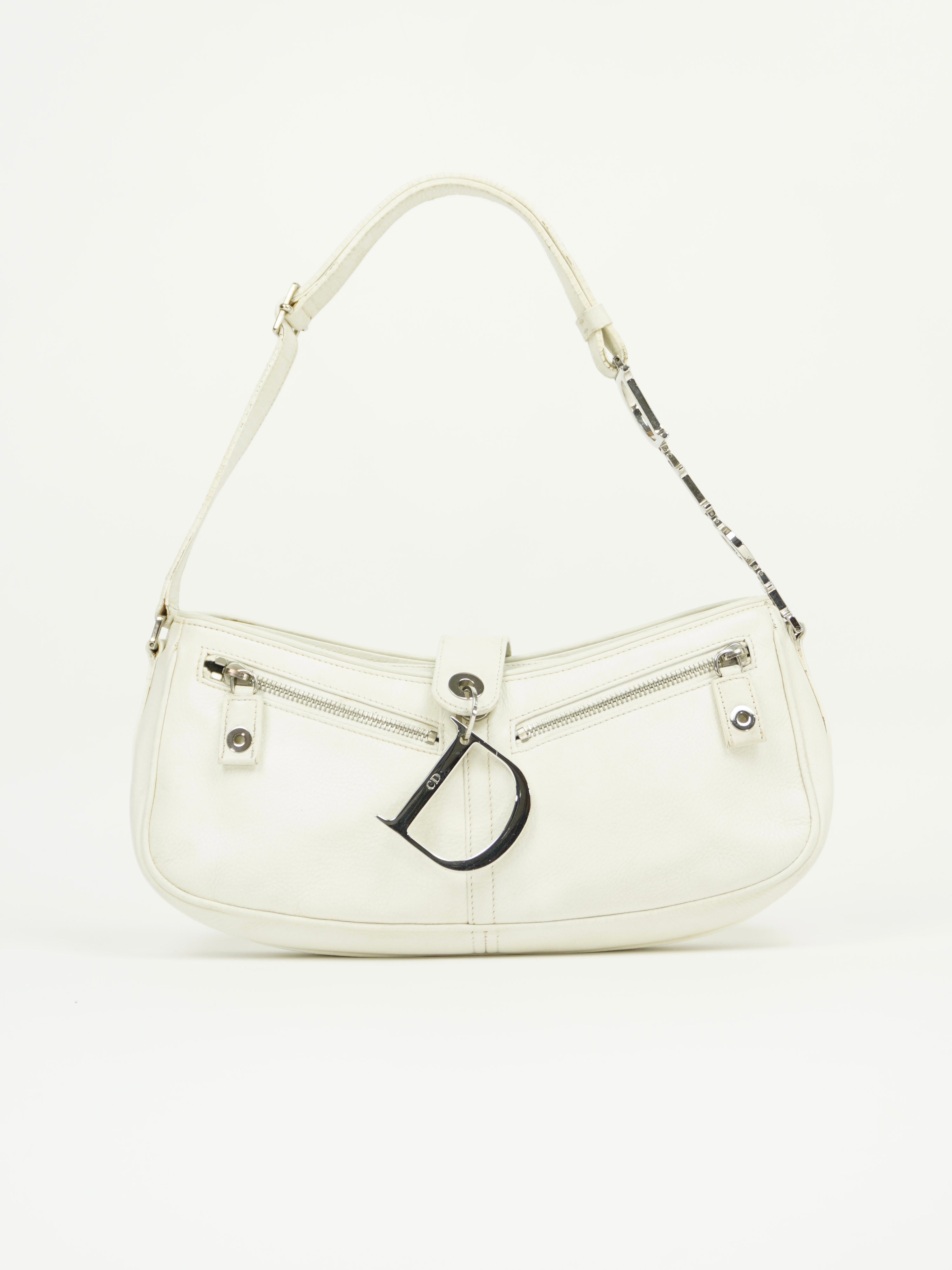 CHRISTIAN DIOR MONOGRAM BAG WITH SILVER HARDWARE