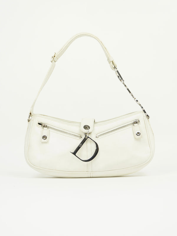 CHRISTIAN DIOR MONOGRAM BAG WITH SILVER HARDWARE