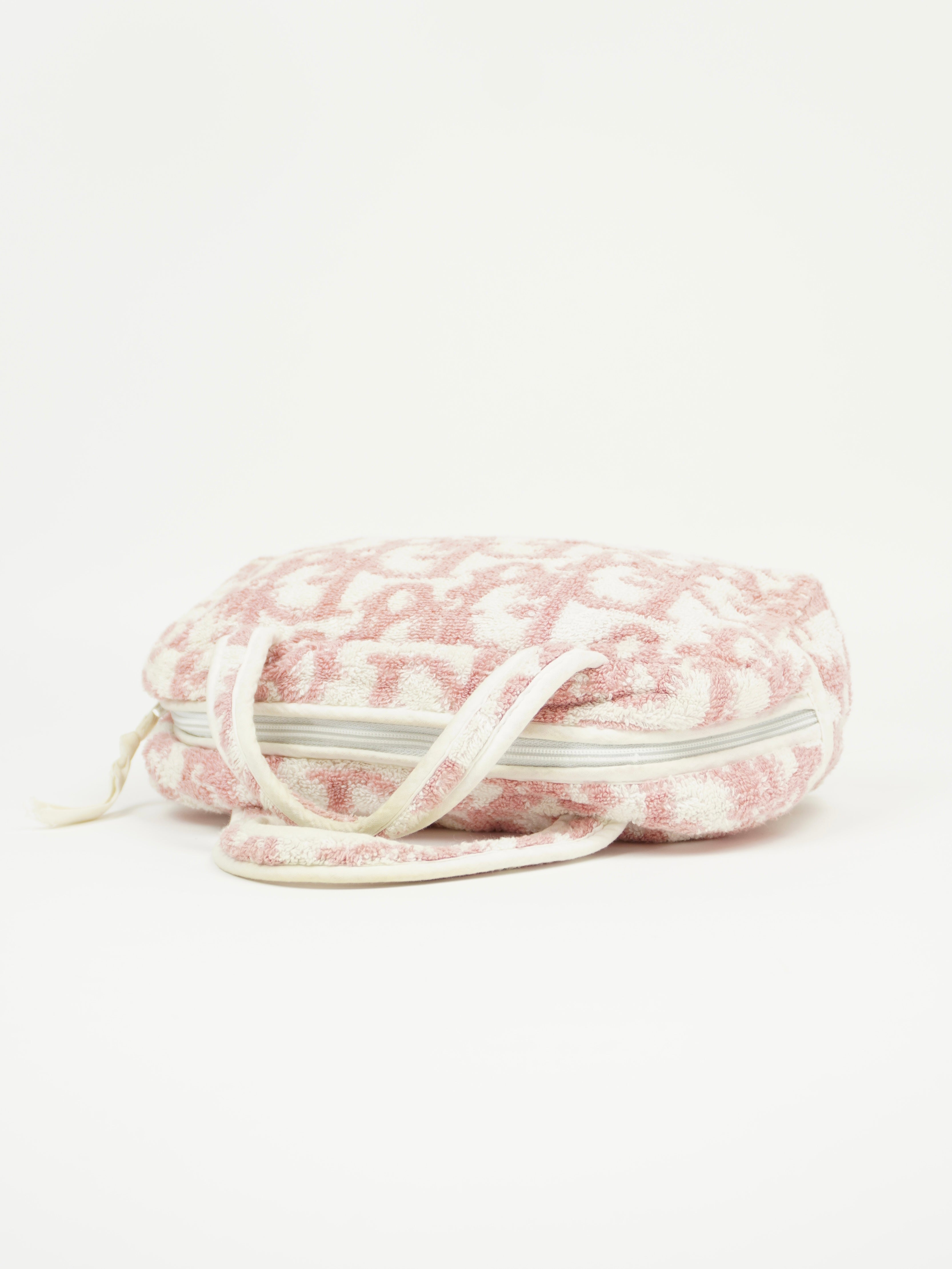 CHRISTIAN DIOR MONOGRAM TERRY CLOTH TOWEL BAG