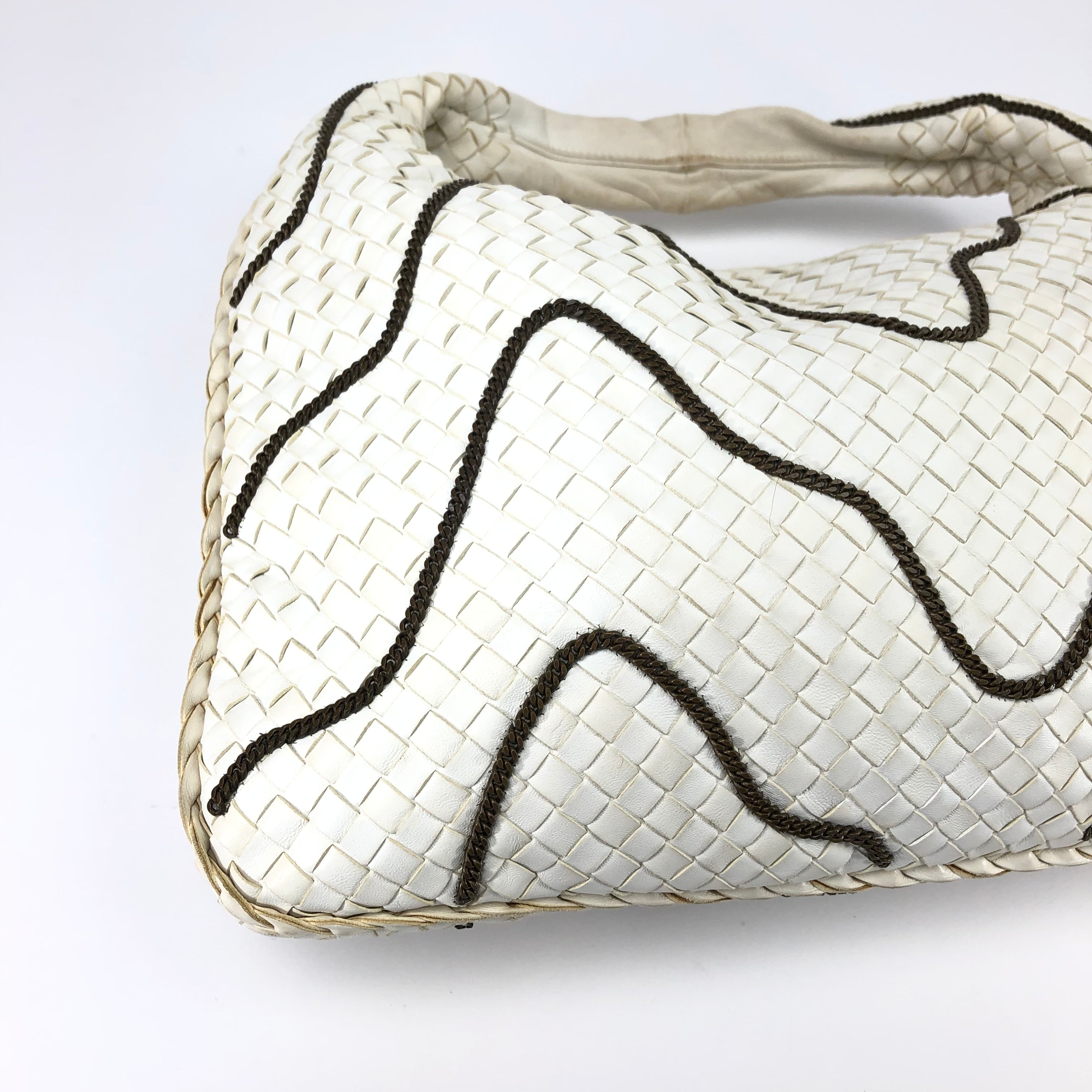 Bottega Veneta Intrecciato Hobo Bag with Chain Detailing