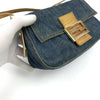 Fendi Denim Baguette Bag with Exotic Lizard Detailing