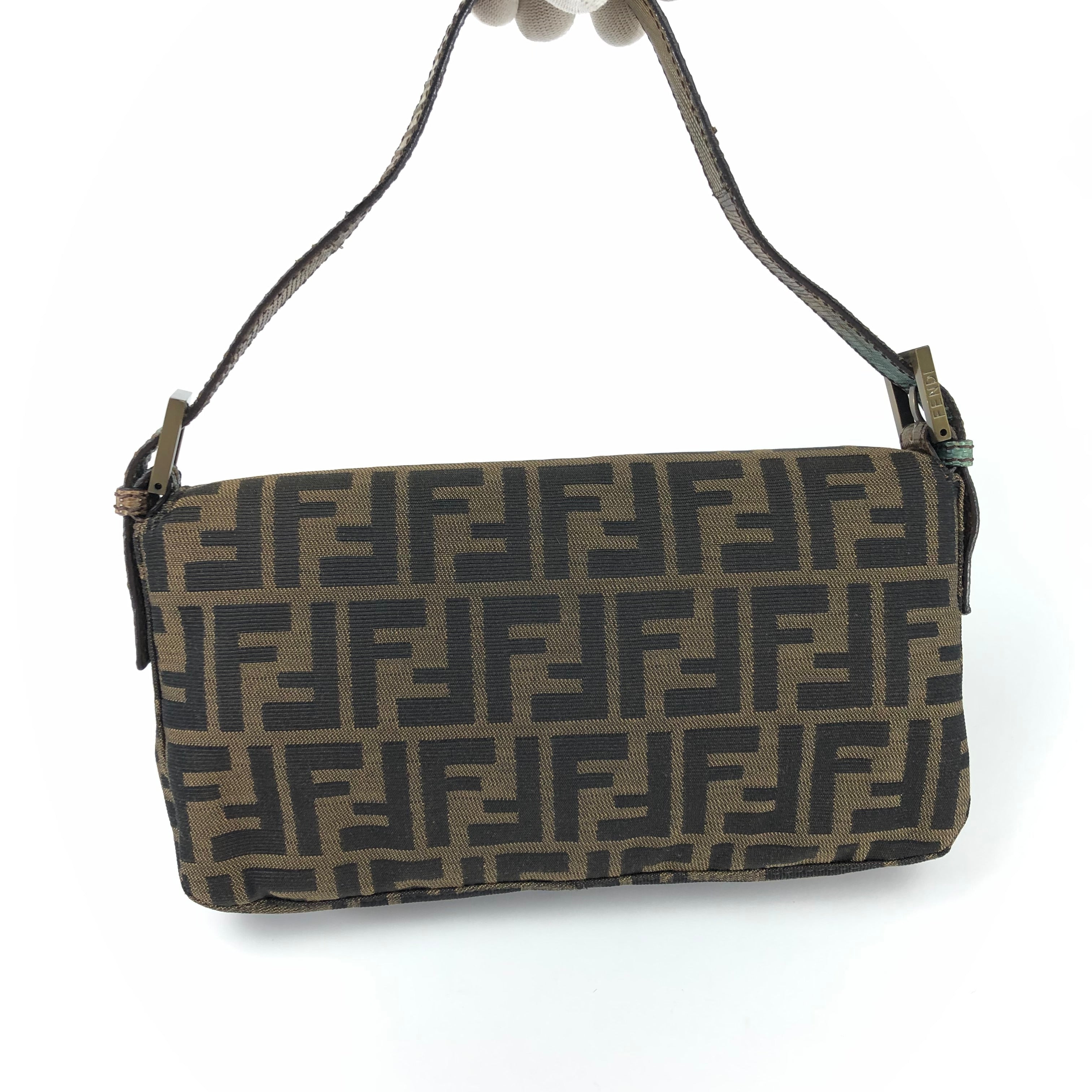 Fendi Leopard Calf Hair Zucca Baguette Bag with Exotic Lizard Detailing