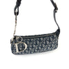 CHRISTIAN DIOR MONOGRAM SHOULDER BAG WITH SILVER DETAILING