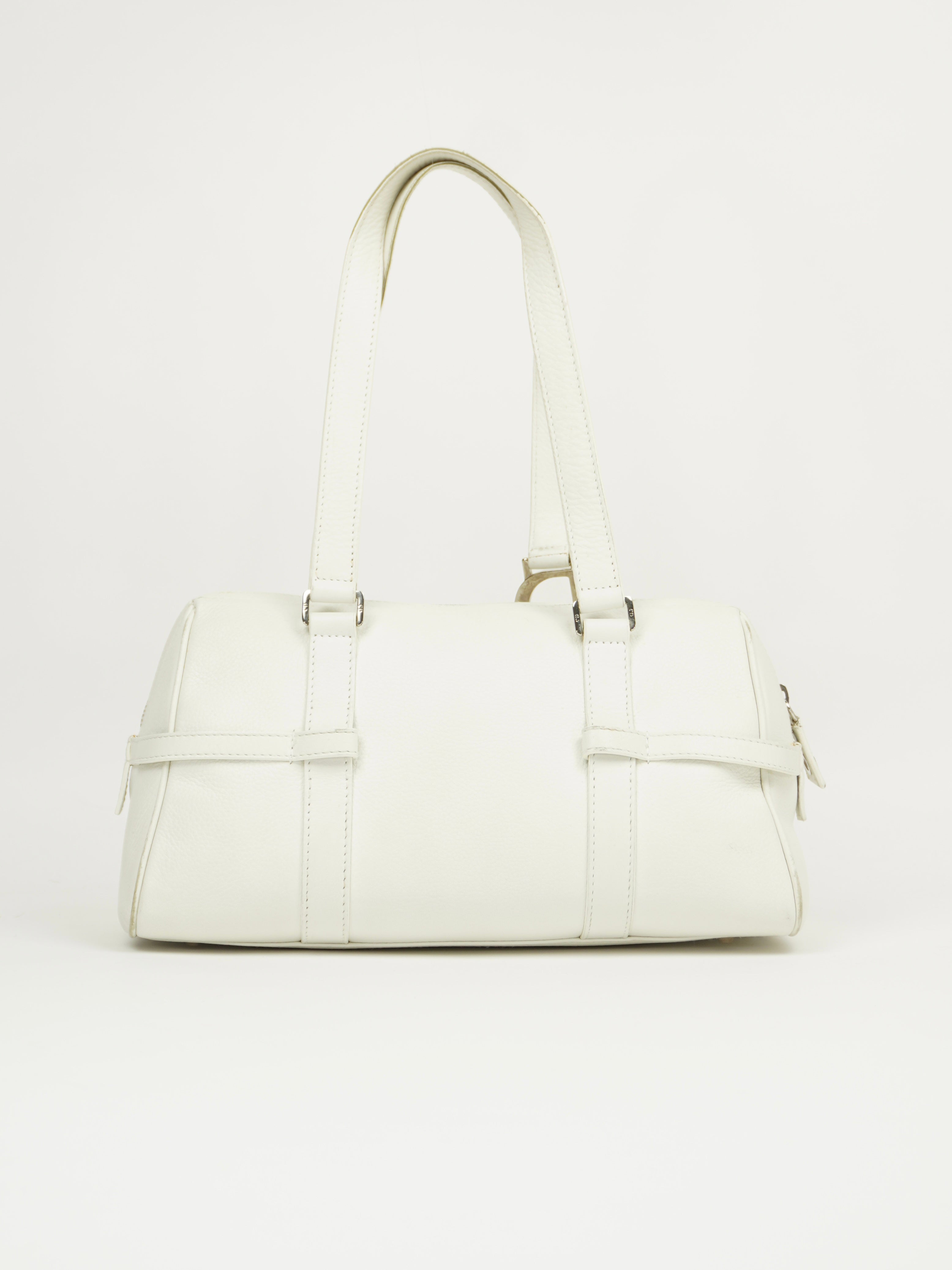 CHRISTIAN DIOR LEATHER BAG WITH SILVER HARDWARE