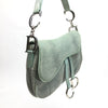 Christian Dior Exotic Soft Lizard Leather Double Saddle Bag in Duck Egg Blue