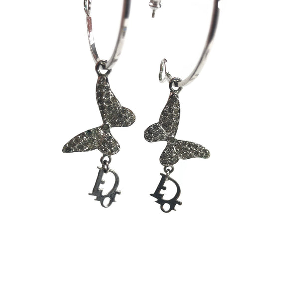 Christian Dior Butterfly Hoop Earrings