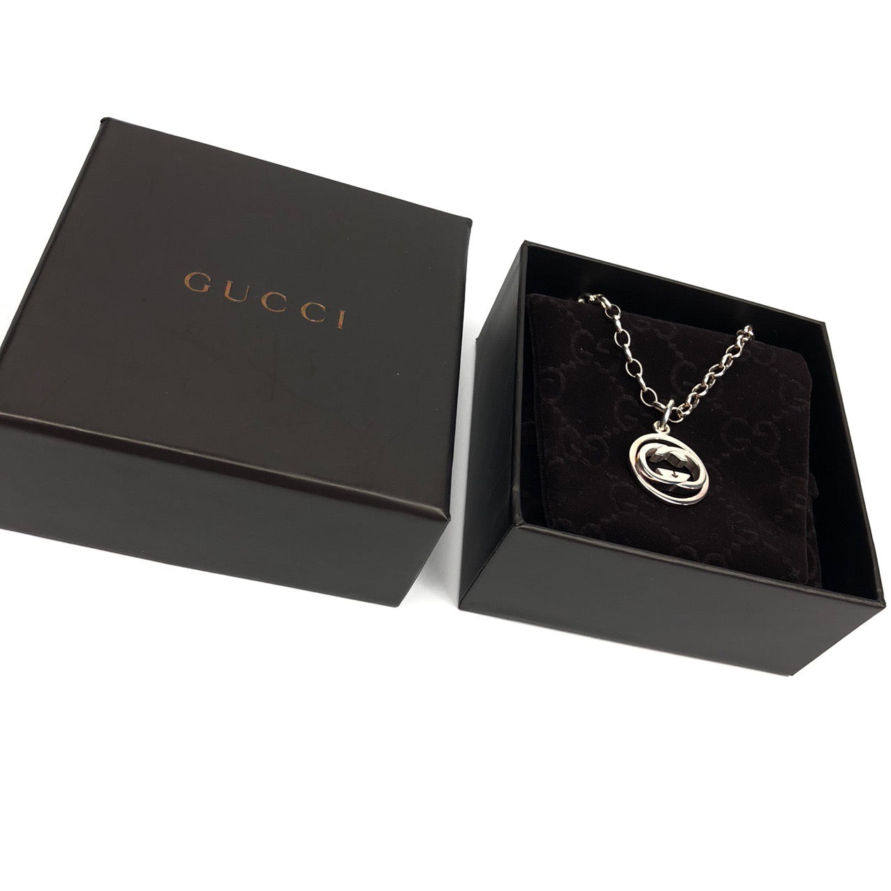 Gucci GG Logo Sterling Silver 925 Necklace