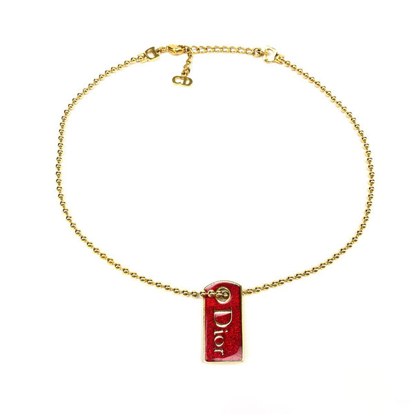 Christian Dior Tag Necklace