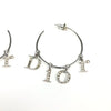 CHRISTIAN DIOR SPELL-OUT DIAMANTÉ HOOP EARRINGS