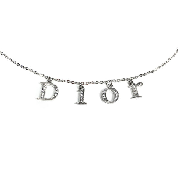Christian Dior Jewelled Spell-out Necklace