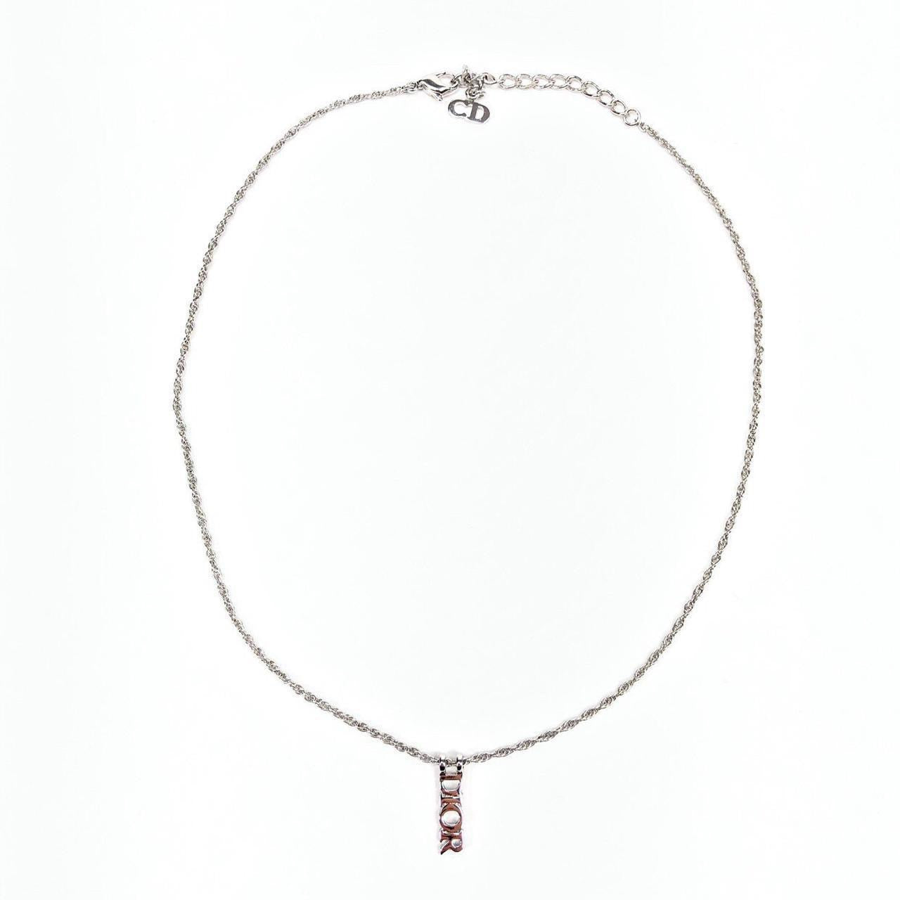 Christian Dior Vertical Spell-out Necklace