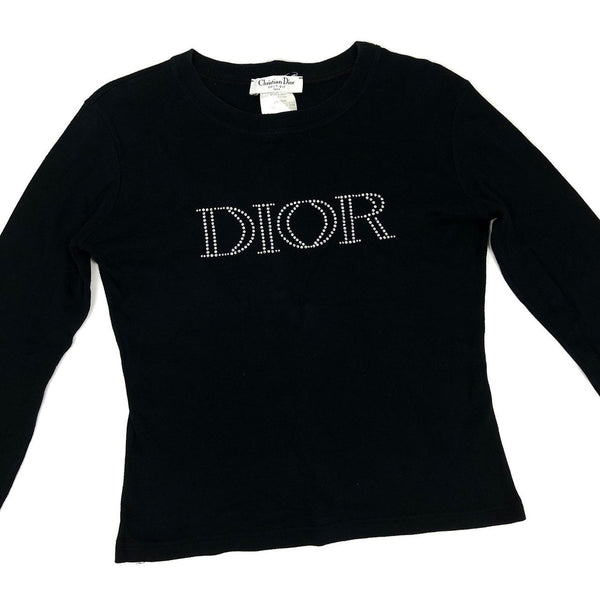 Christian Dior Diamanté Spell-out Long Sleeve