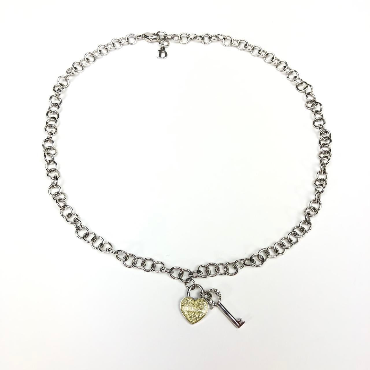 Christian Dior Padlock & Key Necklace